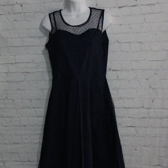 Women's Sleeveless Polkadot Mesh Dress Small - Picture 1 of 5